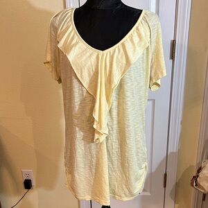 French Laundry Light Yellow Ruffled Blouse